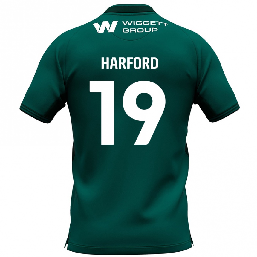 Férfi Labdarúgás Beth Harford #19 Zöld Idegenbeli Jersey 2024/25 Mez Póló Ing