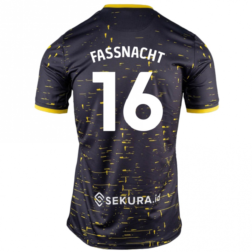 Férfi Labdarúgás Christian Fassnacht #16 Fekete Sárga Idegenbeli Jersey 2024/25 Mez Póló Ing