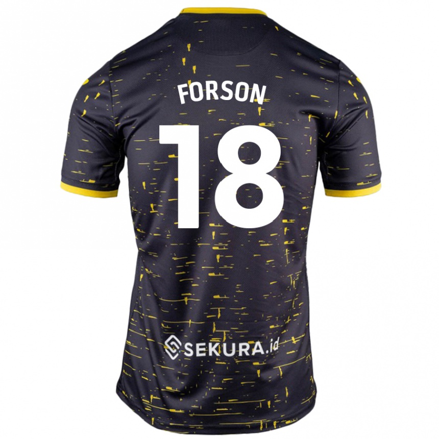 Férfi Labdarúgás Amankwah Forson #18 Fekete Sárga Idegenbeli Jersey 2024/25 Mez Póló Ing