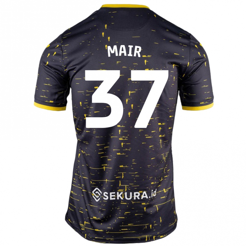 Férfi Labdarúgás Archie Mair #37 Fekete Sárga Idegenbeli Jersey 2024/25 Mez Póló Ing