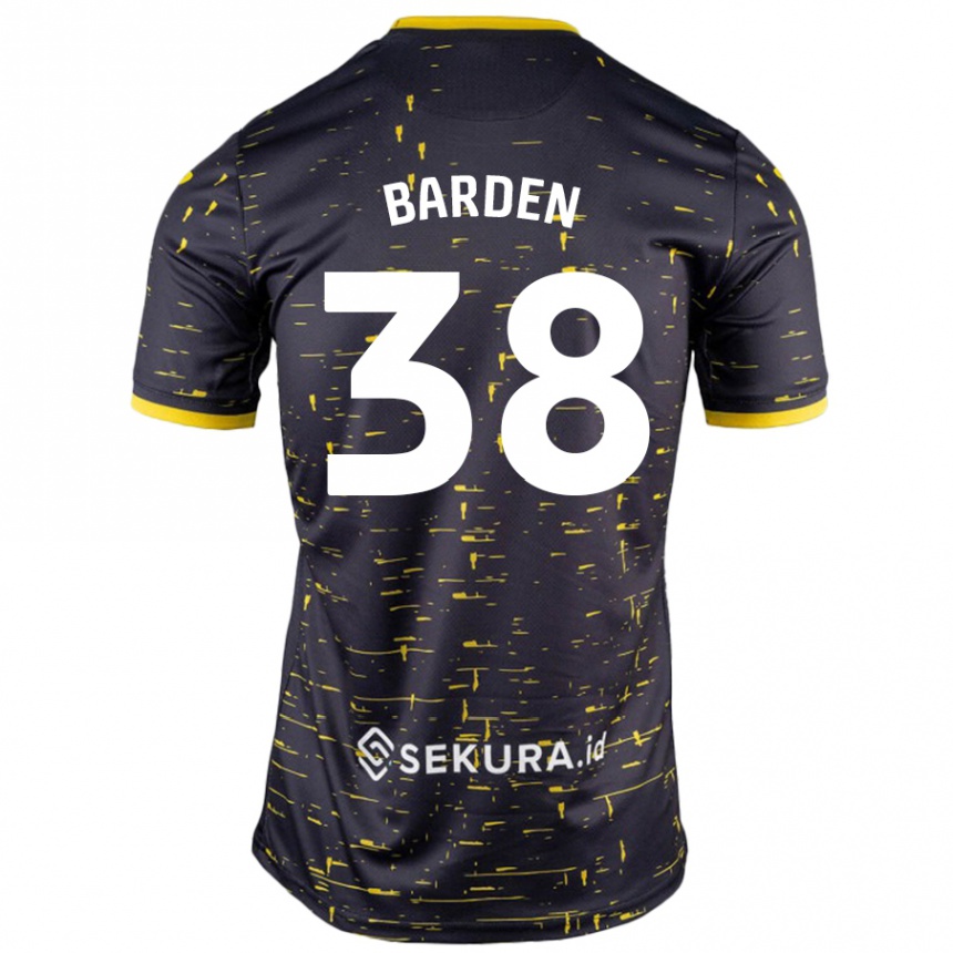 Férfi Labdarúgás Daniel Barden #38 Fekete Sárga Idegenbeli Jersey 2024/25 Mez Póló Ing