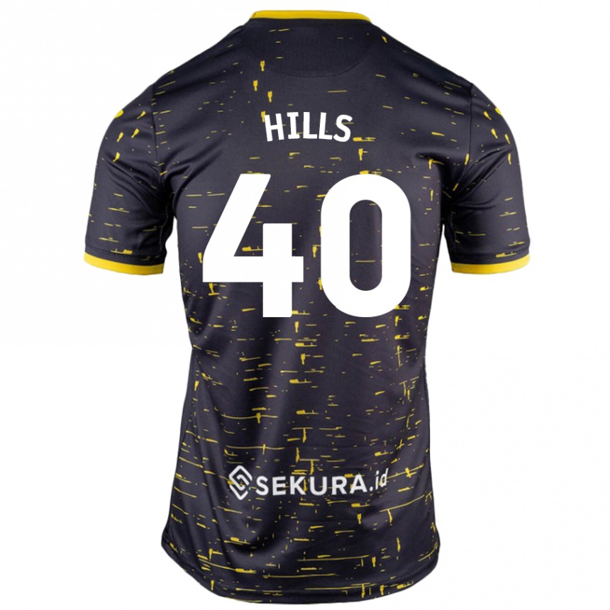 Férfi Labdarúgás Brad Hills #40 Fekete Sárga Idegenbeli Jersey 2024/25 Mez Póló Ing