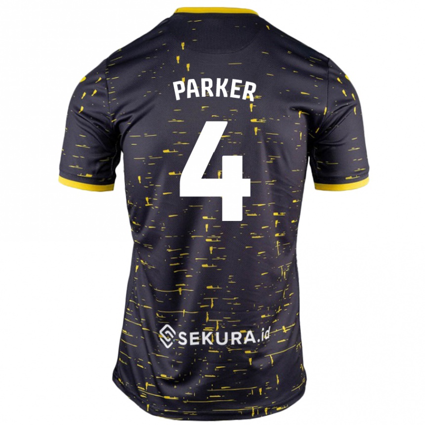 Férfi Labdarúgás Alice Parker #4 Fekete Sárga Idegenbeli Jersey 2024/25 Mez Póló Ing