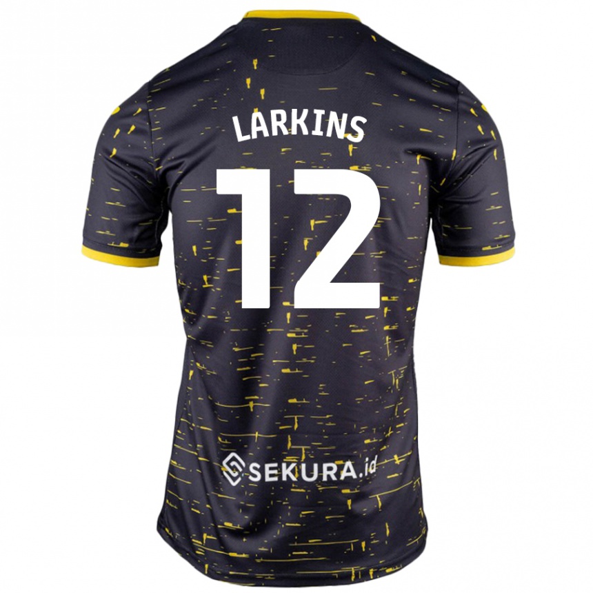 Férfi Labdarúgás Anna Larkins #12 Fekete Sárga Idegenbeli Jersey 2024/25 Mez Póló Ing