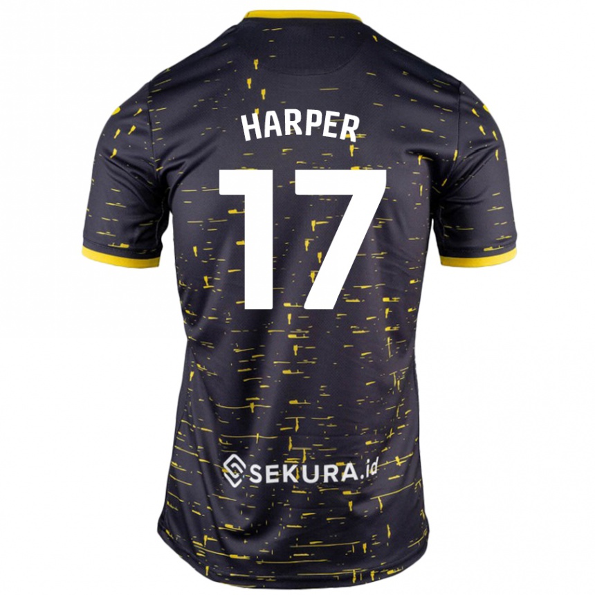 Férfi Labdarúgás Jess Harper #17 Fekete Sárga Idegenbeli Jersey 2024/25 Mez Póló Ing