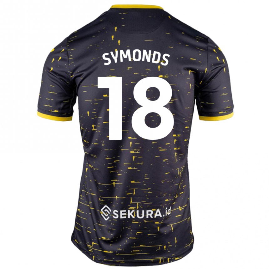 Férfi Labdarúgás Freya Symonds #18 Fekete Sárga Idegenbeli Jersey 2024/25 Mez Póló Ing