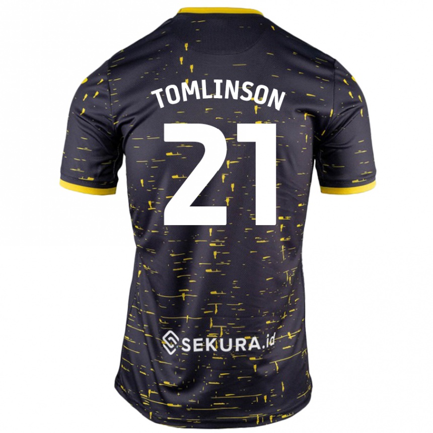 Férfi Labdarúgás Lauren Tomlinson #21 Fekete Sárga Idegenbeli Jersey 2024/25 Mez Póló Ing