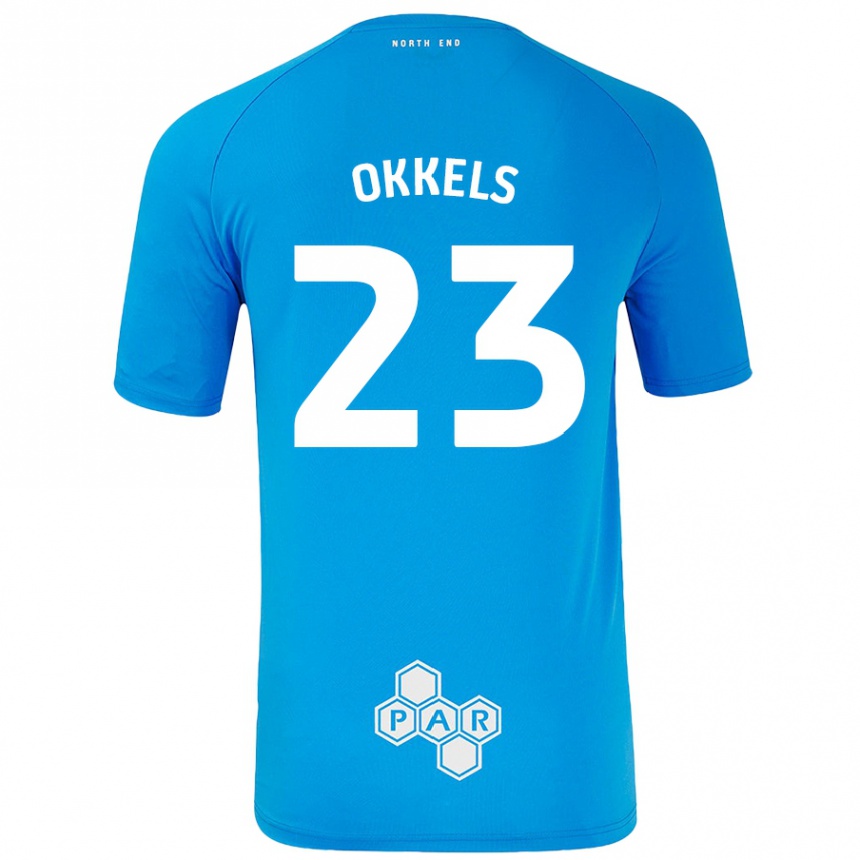 Férfi Labdarúgás Jeppe Okkels #23 Égszínkék Idegenbeli Jersey 2024/25 Mez Póló Ing