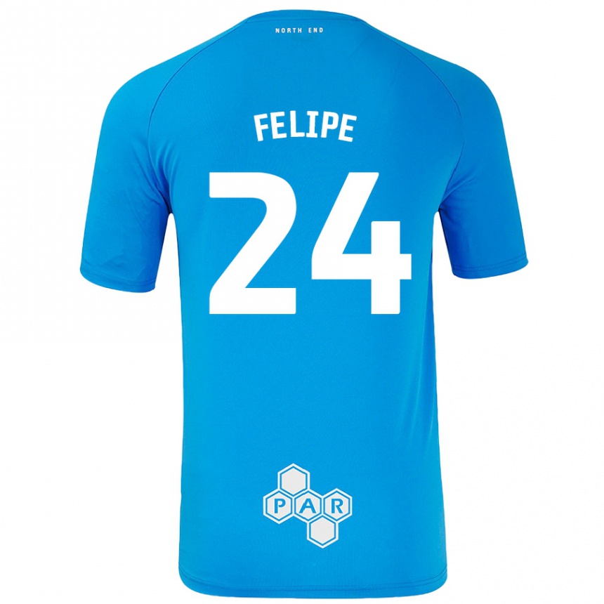 Férfi Labdarúgás Felipe #24 Égszínkék Idegenbeli Jersey 2024/25 Mez Póló Ing