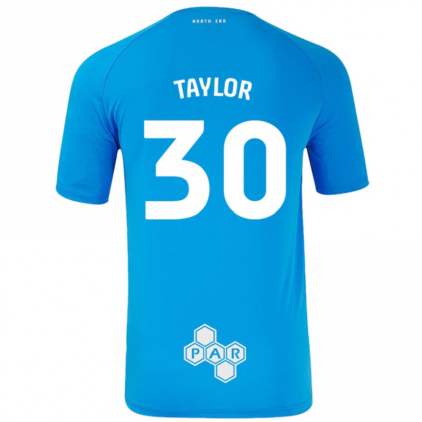 Férfi Labdarúgás Kian Taylor #30 Égszínkék Idegenbeli Jersey 2024/25 Mez Póló Ing