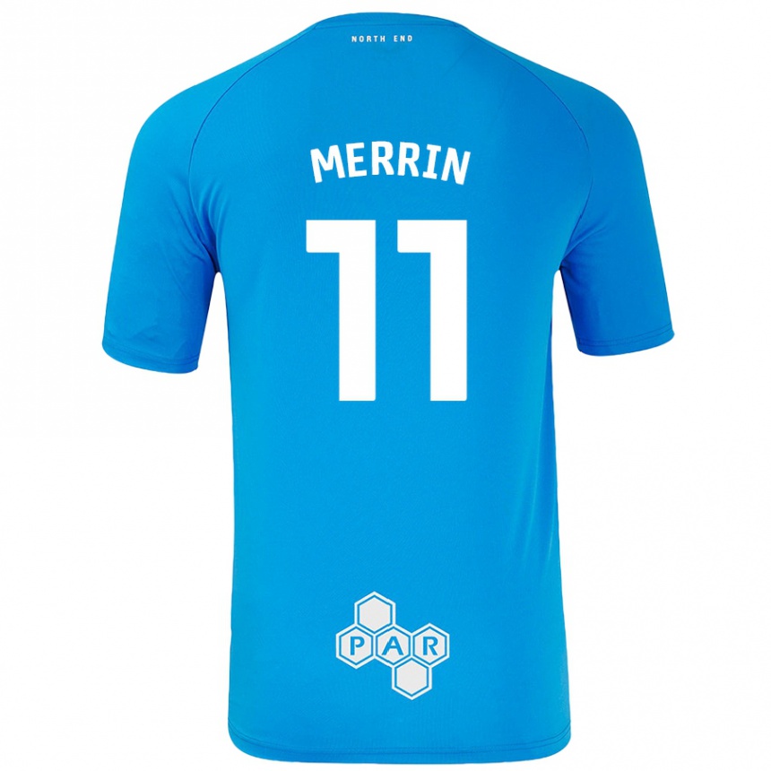 Férfi Labdarúgás Laura Merrin #11 Égszínkék Idegenbeli Jersey 2024/25 Mez Póló Ing