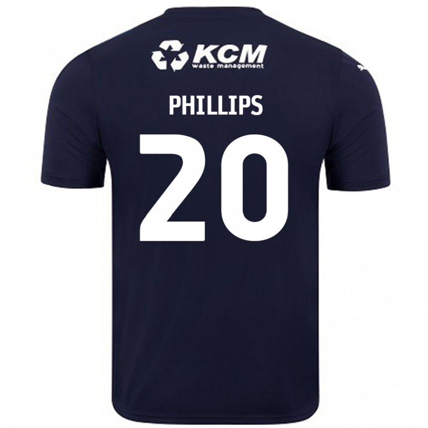 Férfi Labdarúgás Dillon Phillips #20 Sötétkék Idegenbeli Jersey 2024/25 Mez Póló Ing