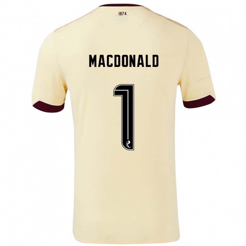 Férfi Labdarúgás Jamie Macdonald #1 Krémes Bordó Idegenbeli Jersey 2024/25 Mez Póló Ing