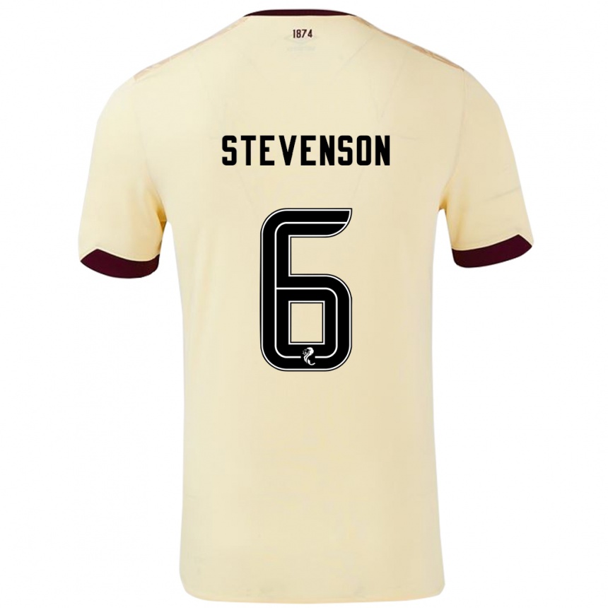 Férfi Labdarúgás Gus Stevenson #6 Krémes Bordó Idegenbeli Jersey 2024/25 Mez Póló Ing