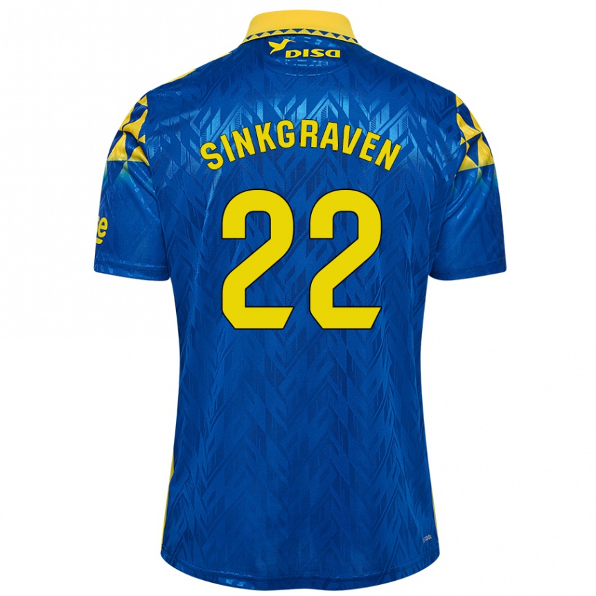 Férfi Labdarúgás Daley Sinkgraven #22 Kék Sárga Idegenbeli Jersey 2024/25 Mez Póló Ing