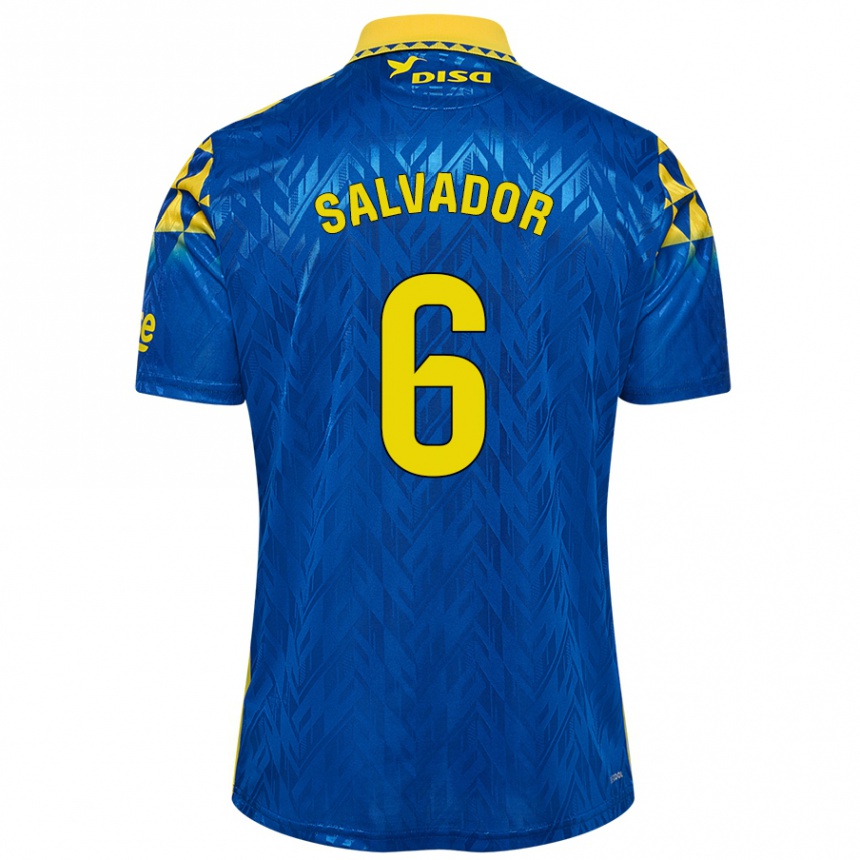 Férfi Labdarúgás Pol Salvador #6 Kék Sárga Idegenbeli Jersey 2024/25 Mez Póló Ing