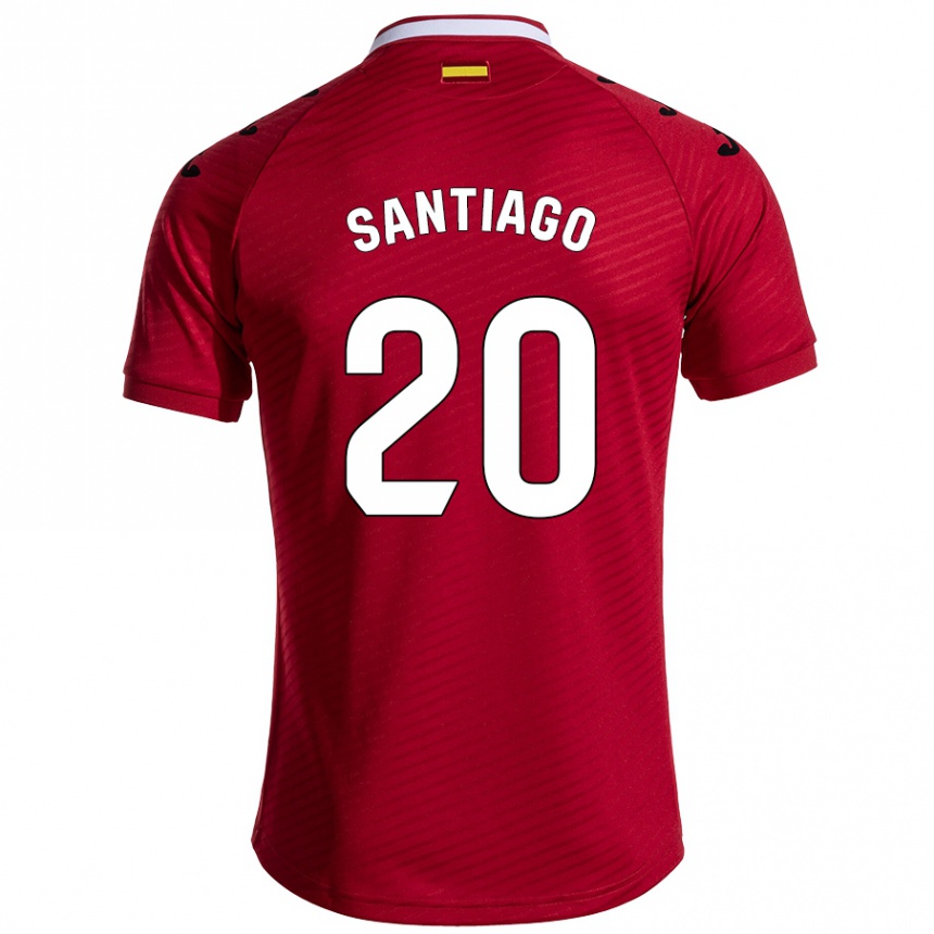 Férfi Labdarúgás Yellu Santiago #20 Sötét Vörös Idegenbeli Jersey 2024/25 Mez Póló Ing