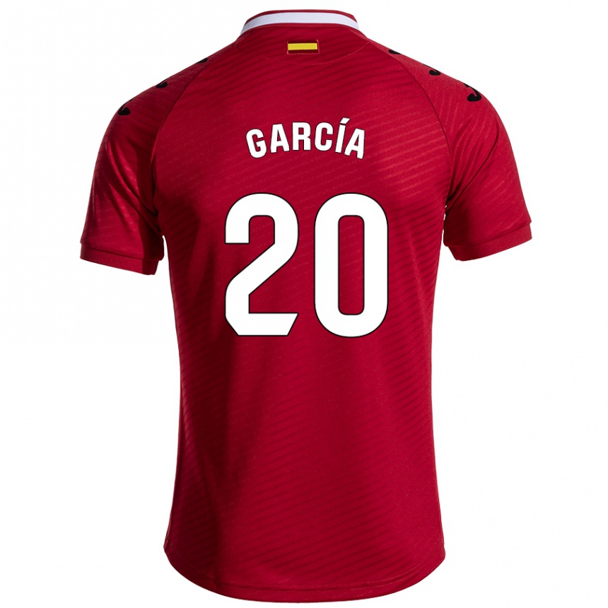 Férfi Labdarúgás Álex García #20 Sötét Vörös Idegenbeli Jersey 2024/25 Mez Póló Ing