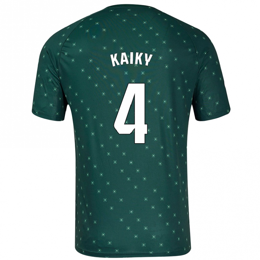 Férfi Labdarúgás Kaiky #4 Sötétzöld Idegenbeli Jersey 2024/25 Mez Póló Ing