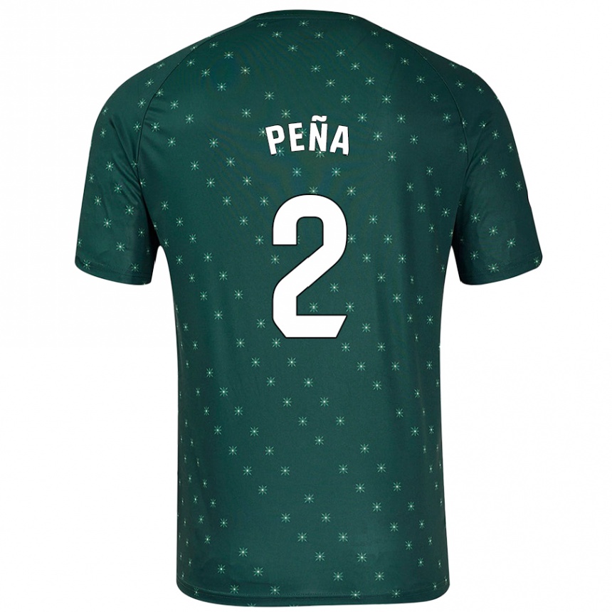 Férfi Labdarúgás Miguel Peña #2 Sötétzöld Idegenbeli Jersey 2024/25 Mez Póló Ing