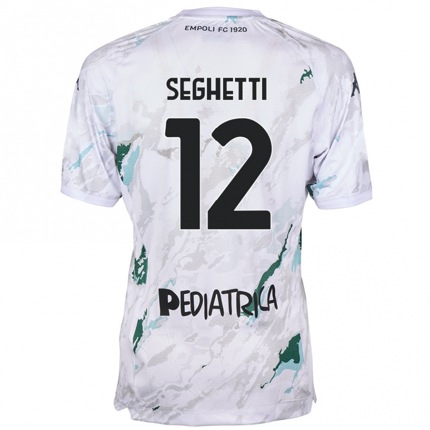 Férfi Labdarúgás Jacopo Seghetti #12 Szürke Idegenbeli Jersey 2024/25 Mez Póló Ing