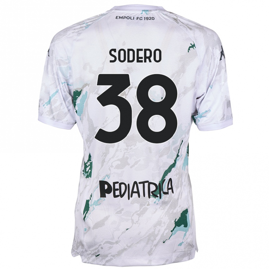 Férfi Labdarúgás Andrea Sodero #38 Szürke Idegenbeli Jersey 2024/25 Mez Póló Ing