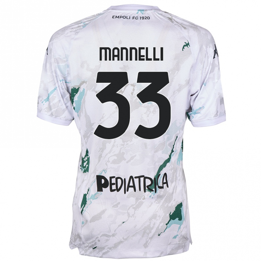 Férfi Labdarúgás Matteo Mannelli #33 Szürke Idegenbeli Jersey 2024/25 Mez Póló Ing