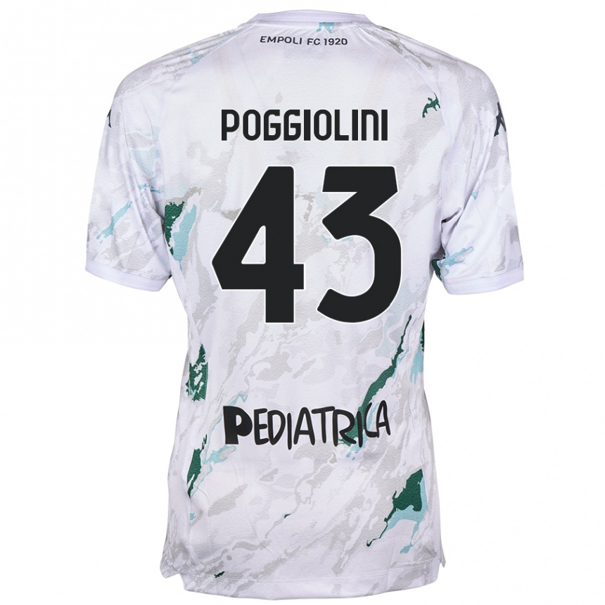 Férfi Labdarúgás Duccio Poggiolini #43 Szürke Idegenbeli Jersey 2024/25 Mez Póló Ing