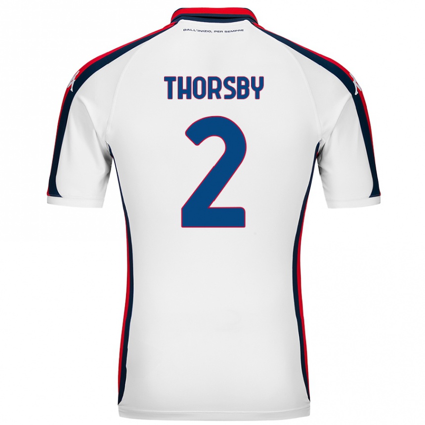 Férfi Labdarúgás Morten Thorsby #2 Fehér Idegenbeli Jersey 2024/25 Mez Póló Ing