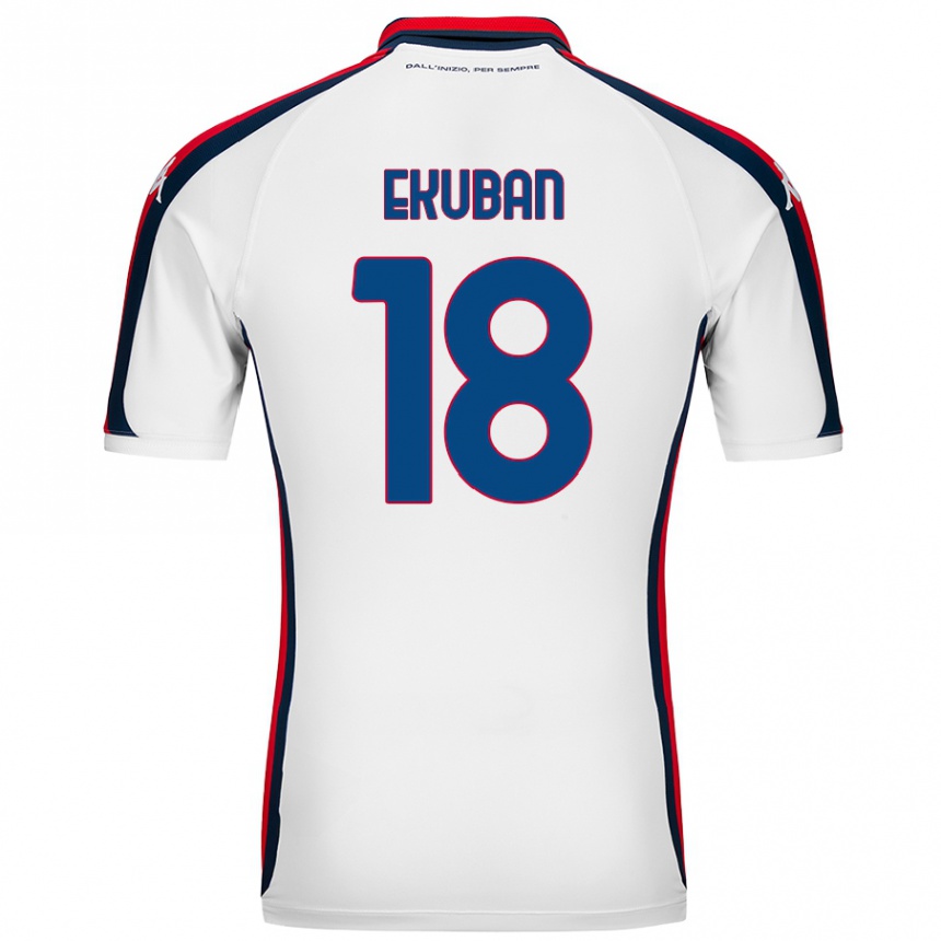 Férfi Labdarúgás Caleb Ekuban #18 Fehér Idegenbeli Jersey 2024/25 Mez Póló Ing