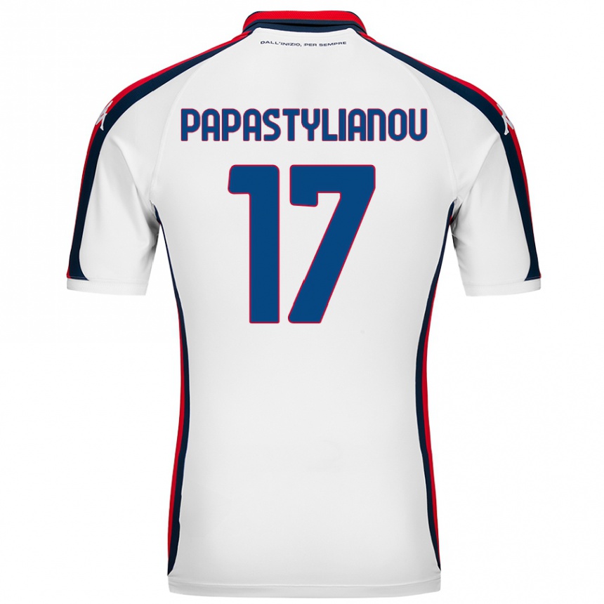 Férfi Labdarúgás Lysandros Andreas Papastylianou #17 Fehér Idegenbeli Jersey 2024/25 Mez Póló Ing