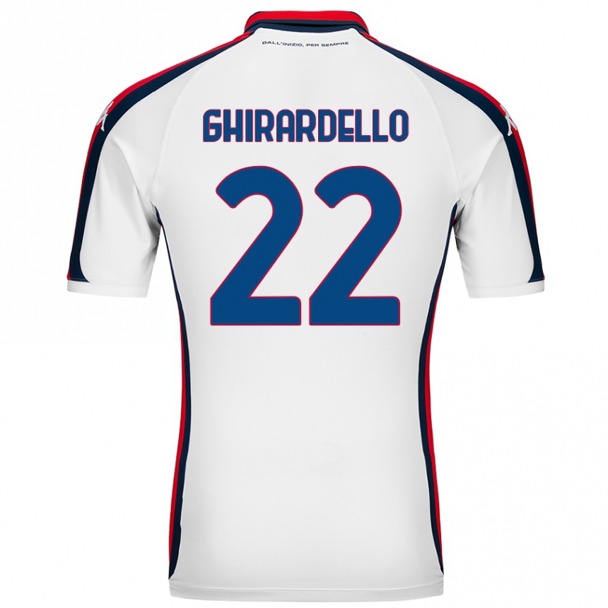 Férfi Labdarúgás Tommaso Ghirardello #22 Fehér Idegenbeli Jersey 2024/25 Mez Póló Ing