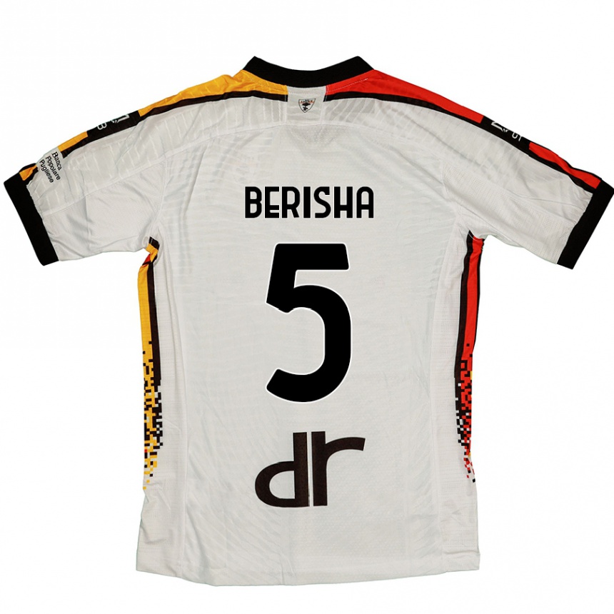 Férfi Labdarúgás Medon Berisha #5 Fehér Fekete Idegenbeli Jersey 2024/25 Mez Póló Ing