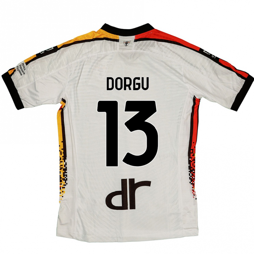 Férfi Labdarúgás Patrick Dorgu #13 Fehér Fekete Idegenbeli Jersey 2024/25 Mez Póló Ing