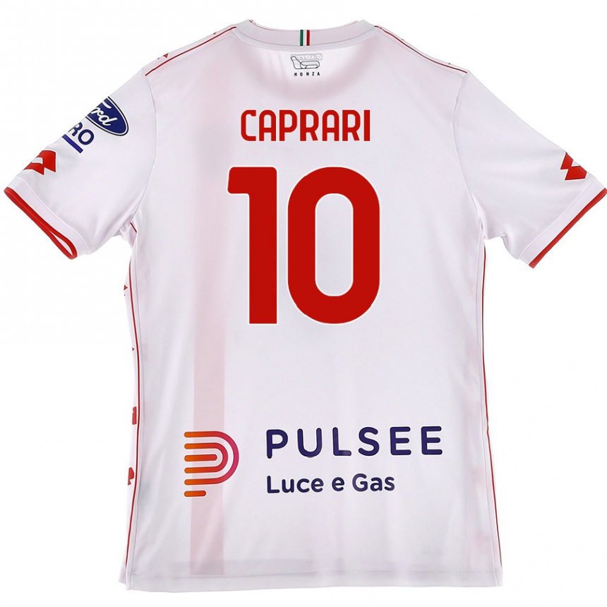 Férfi Labdarúgás Gianluca Caprari #10 Fehér Piros Idegenbeli Jersey 2024/25 Mez Póló Ing