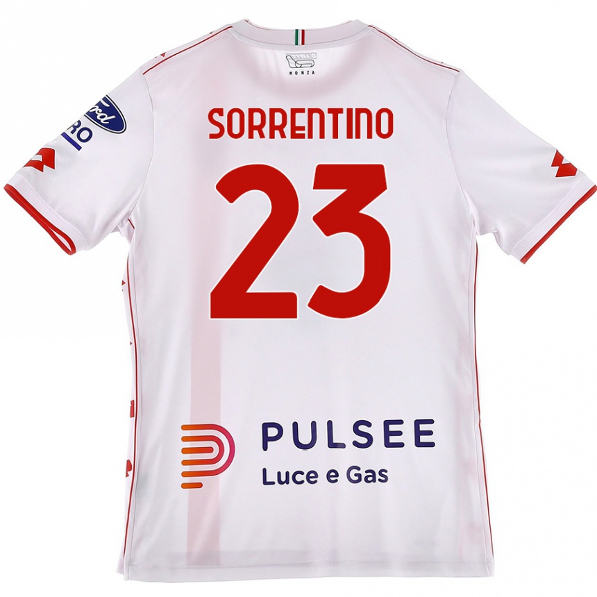 Férfi Labdarúgás Alessandro Sorrentino #23 Fehér Piros Idegenbeli Jersey 2024/25 Mez Póló Ing