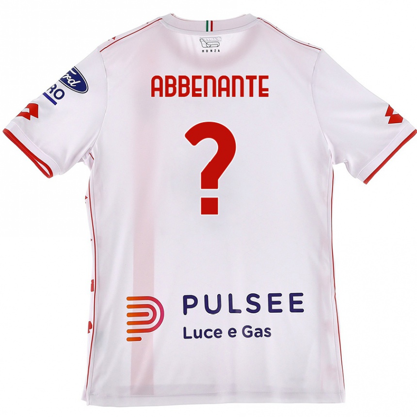 Férfi Labdarúgás Alessandro Abbenante #0 Fehér Piros Idegenbeli Jersey 2024/25 Mez Póló Ing