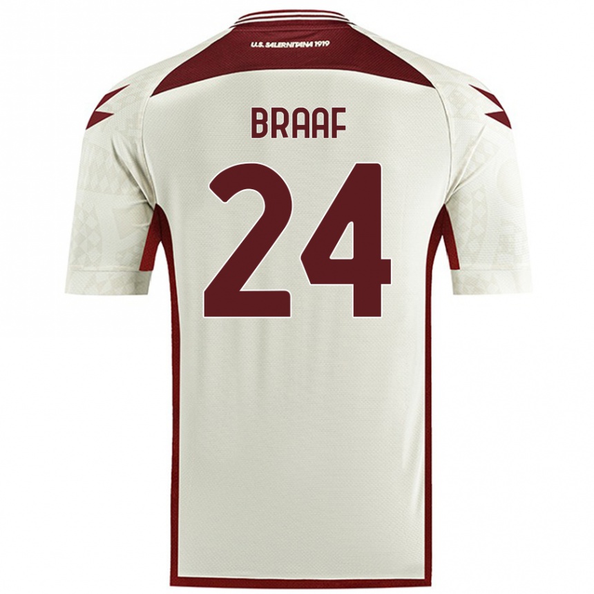 Férfi Labdarúgás Jayden Braaf #24 Krém Színű Idegenbeli Jersey 2024/25 Mez Póló Ing