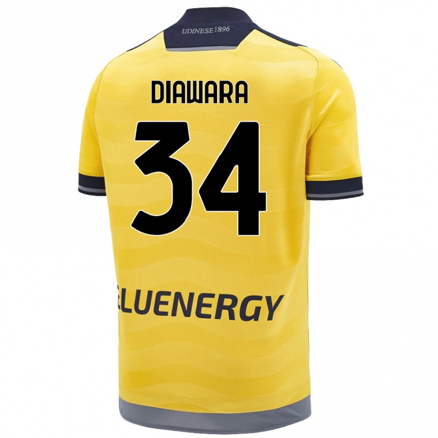 Férfi Labdarúgás Sekou Diawara #34 Aranysárga Idegenbeli Jersey 2024/25 Mez Póló Ing