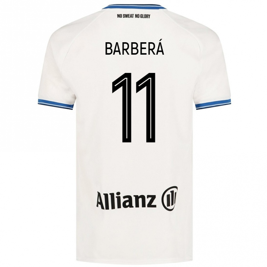 Férfi Labdarúgás Víctor Barberá #11 Fehér Idegenbeli Jersey 2024/25 Mez Póló Ing