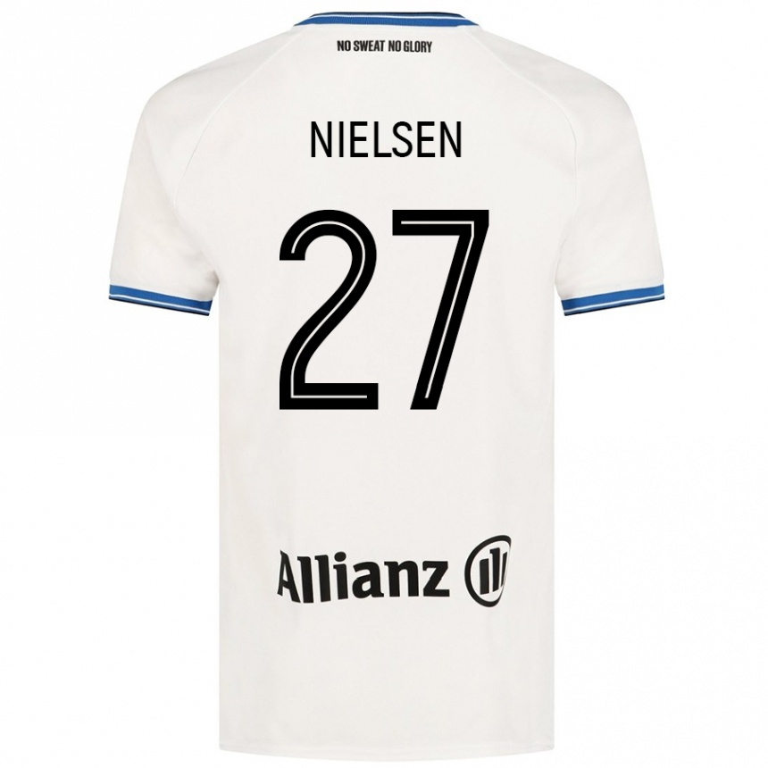 Férfi Labdarúgás Casper Nielsen #27 Fehér Idegenbeli Jersey 2024/25 Mez Póló Ing