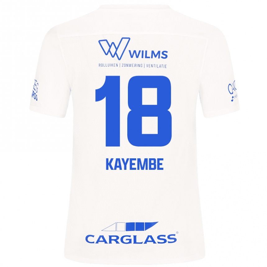 Férfi Labdarúgás Joris Kayembe #18 Fehér Idegenbeli Jersey 2024/25 Mez Póló Ing