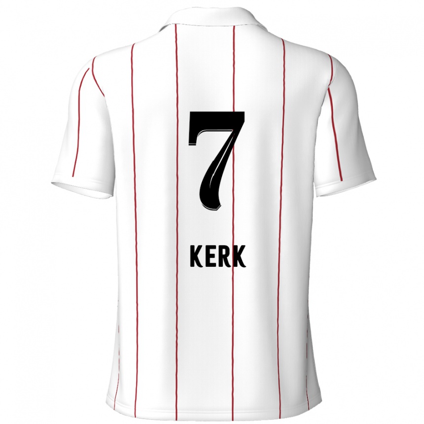 Férfi Labdarúgás Gyrano Kerk #7 Fehér Fekete Idegenbeli Jersey 2024/25 Mez Póló Ing