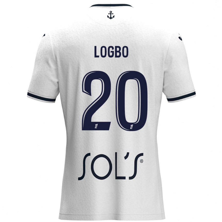 Férfi Labdarúgás Andy Logbo #20 Fehér Sötétkék Idegenbeli Jersey 2024/25 Mez Póló Ing