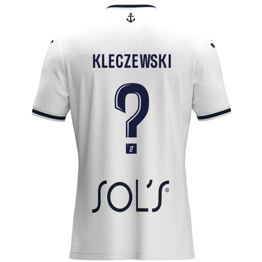 Férfi Labdarúgás Louise Kleczewski #0 Fehér Sötétkék Idegenbeli Jersey 2024/25 Mez Póló Ing