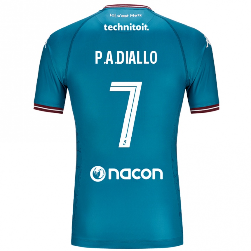 Férfi Labdarúgás Papa Amadou Diallo #7 Bleu Benzin Idegenbeli Jersey 2024/25 Mez Póló Ing