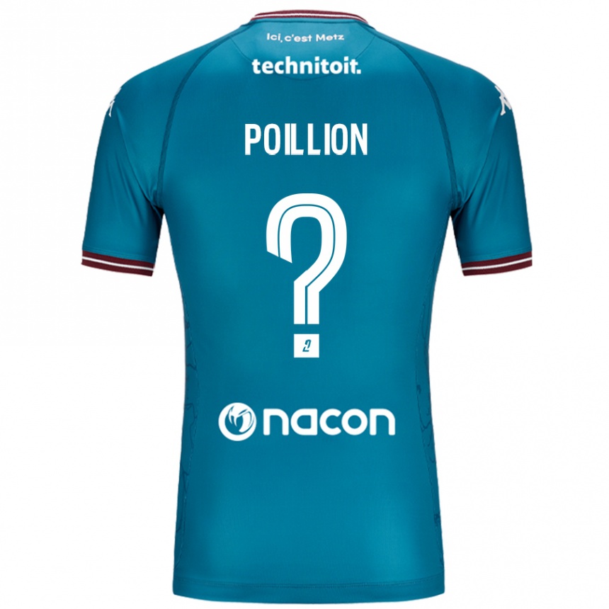 Férfi Labdarúgás Noé Poillion #0 Bleu Benzin Idegenbeli Jersey 2024/25 Mez Póló Ing