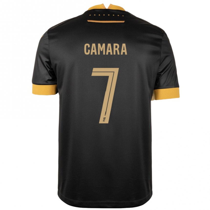 Férfi Labdarúgás Mohamed Camara #7 Fekete Barna Idegenbeli Jersey 2024/25 Mez Póló Ing