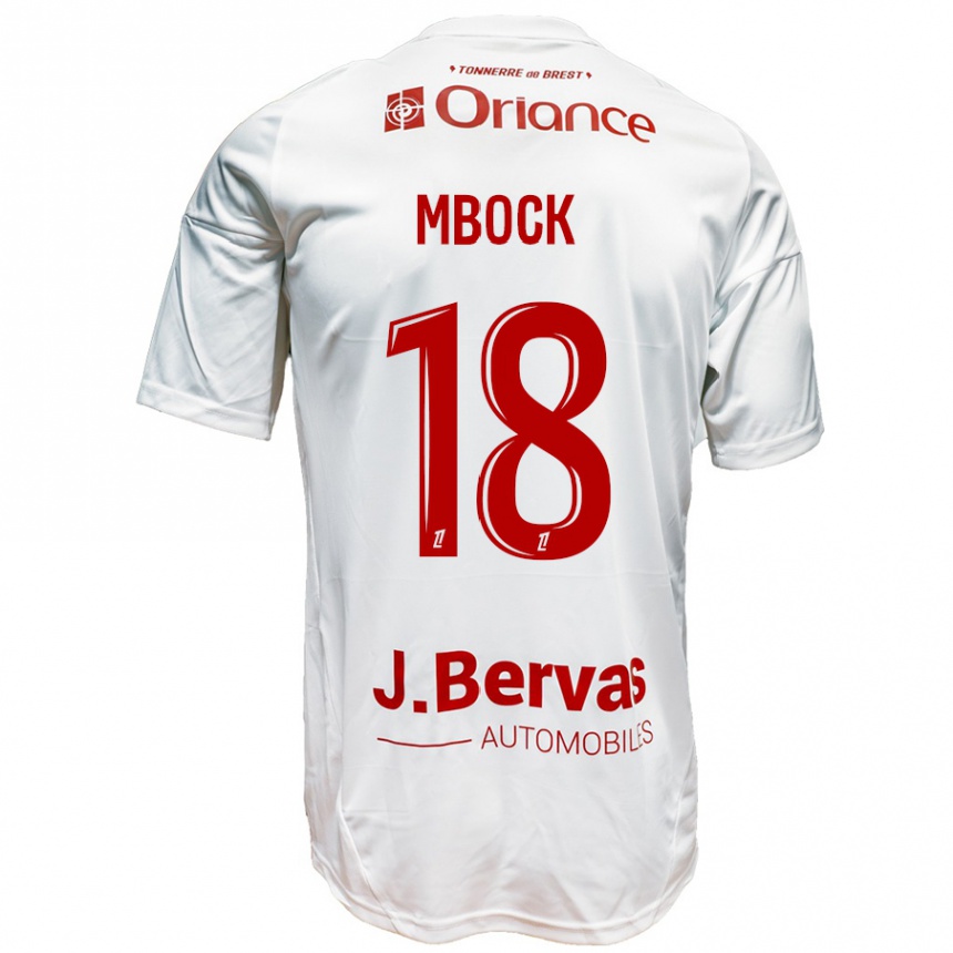 Férfi Labdarúgás Hianga'a Mbock #18 Fehér Piros Idegenbeli Jersey 2024/25 Mez Póló Ing