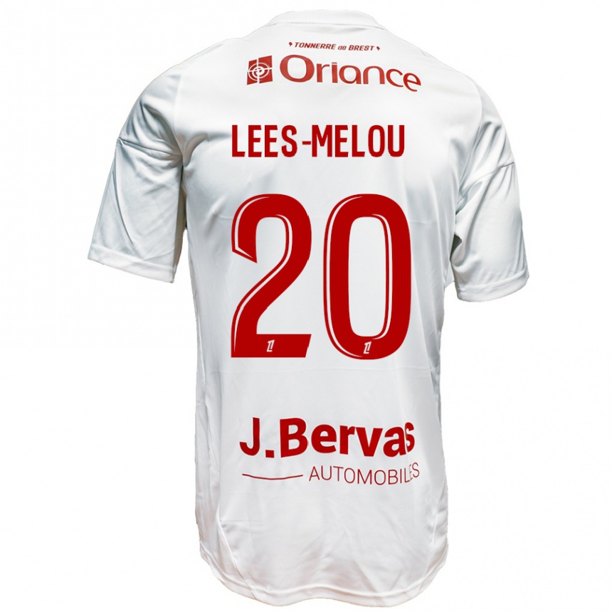 Férfi Labdarúgás Pierre Lees-Melou #20 Fehér Piros Idegenbeli Jersey 2024/25 Mez Póló Ing